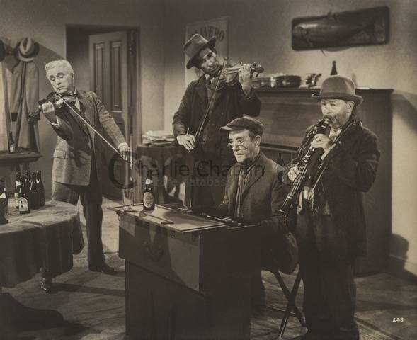 Limelight publicity still. From left to right: Chaplin, Julian Ludwig, Snub Pollard & Loyal Underwood