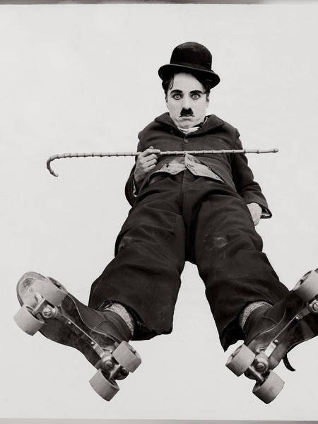 Big cc lying on rollerskates from the rink