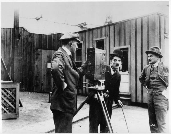 Chaplin behind camera keystone