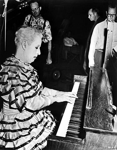 Chaplin in costume on the set of Limelight